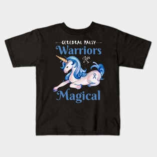 Cerebral Palsy Warriors Are Magical, Cute Green Unicorn Kids T-Shirt